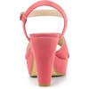 image:imageAllegra K Womens Platform Chunky Heels Slingback Sandals  Faux Suede Upper 41 inches Heels for Women Crisscross Strap Block Heel Summer Comfortable PlatformWatermelon Red
