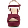 image:imageAllegra K Womens Platform Chunky Heels Slingback Sandals  Faux Suede Upper 41 inches Heels for Women Crisscross Strap Block Heel Summer Comfortable PlatformBurgundy
