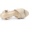 image:imageAllegra K Womens Platform Chunky Heels Slingback Sandals  Faux Suede Upper 41 inches Heels for Women Crisscross Strap Block Heel Summer Comfortable PlatformBeige