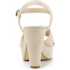 image:imageAllegra K Womens Platform Chunky Heels Slingback Sandals  Faux Suede Upper 41 inches Heels for Women Crisscross Strap Block Heel Summer Comfortable PlatformBeige