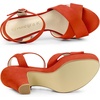 image:imageAllegra K Womens Platform Chunky Heels Slingback Sandals  Faux Suede Upper 41 inches Heels for Women Crisscross Strap Block Heel Summer Comfortable PlatformOrange