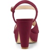 image:imageAllegra K Womens Platform Chunky Heels Slingback Sandals  Faux Suede Upper 41 inches Heels for Women Crisscross Strap Block Heel Summer Comfortable PlatformBurgundy