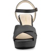 image:imageAllegra K Womens Platform Chunky Heels Slingback Sandals  Faux Suede Upper 41 inches Heels for Women Crisscross Strap Block Heel Summer Comfortable PlatformGrey
