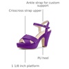 image:imageAllegra K Womens Platform Chunky Heels Slingback Sandals  Faux Suede Upper 41 inches Heels for Women Crisscross Strap Block Heel Summer Comfortable PlatformPurple