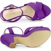 image:imageAllegra K Womens Platform Chunky Heels Slingback Sandals  Faux Suede Upper 41 inches Heels for Women Crisscross Strap Block Heel Summer Comfortable PlatformPurple