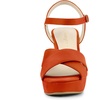 image:imageAllegra K Womens Platform Chunky Heels Slingback Sandals  Faux Suede Upper 41 inches Heels for Women Crisscross Strap Block Heel Summer Comfortable PlatformOrange