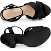 image:imageAllegra K Womens Platform Chunky Heels Slingback Sandals  Faux Suede Upper 41 inches Heels for Women Crisscross Strap Block Heel Summer Comfortable PlatformBlack