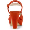 image:imageAllegra K Womens Platform Chunky Heels Slingback Sandals  Faux Suede Upper 41 inches Heels for Women Crisscross Strap Block Heel Summer Comfortable PlatformOrange