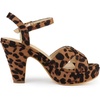 image:imageAllegra K Womens Platform Chunky Heels Slingback Sandals  Faux Suede Upper 41 inches Heels for Women Crisscross Strap Block Heel Summer Comfortable PlatformLeopard