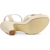 image:imageAllegra K Womens Platform Chunky Heels Slingback Sandals  Faux Suede Upper 41 inches Heels for Women Crisscross Strap Block Heel Summer Comfortable PlatformBeige