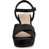 image:imageAllegra K Womens Platform Chunky Heels Slingback Sandals  Faux Suede Upper 41 inches Heels for Women Crisscross Strap Block Heel Summer Comfortable PlatformBlack