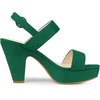 image:imageAllegra K Womens Platform Heel Slingback Chunky Green Heel Sandals 7 m US