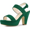image:imageAllegra K Womens Platform Heel Slingback Chunky Green Heel Sandals 7 m US