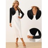 image:imageAllegra K Long Sleeve Velvet Shrug Top for Womens Open Front Cocktail Party Cropped Bolero CardiganBlack