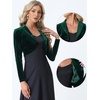 image:imageAllegra K Long Sleeve Velvet Shrug Top for Womens Open Front Cocktail Party Cropped Bolero CardiganDark Green