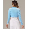 image:imageAllegra K Long Sleeve Velvet Shrug Top for Womens Open Front Cocktail Party Cropped Bolero CardiganLight Blue