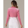 image:imageAllegra K Long Sleeve Velvet Shrug Top for Womens Open Front Cocktail Party Cropped Bolero CardiganPink