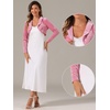 image:imageAllegra K Long Sleeve Velvet Shrug Top for Womens Open Front Cocktail Party Cropped Bolero CardiganPink