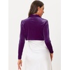image:imageAllegra K Long Sleeve Velvet Shrug Top for Womens Open Front Cocktail Party Cropped Bolero CardiganPurple