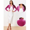image:imageAllegra K Long Sleeve Velvet Shrug Top for Womens Open Front Cocktail Party Cropped Bolero CardiganRose Pink