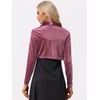 image:imageAllegra K Long Sleeve Velvet Shrug Top for Womens Open Front Cocktail Party Cropped Bolero CardiganViolet