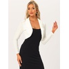image:imageAllegra K Long Sleeve Velvet Shrug Top for Womens Open Front Cocktail Party Cropped Bolero CardiganWhite