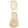 image:imageAllegra K Women Metallic Lace Up Open Toe Strappy Stiletto Heel Sandals  43inch stiletto heels ABS outsole Lace up strappy design Open toe Great for weddings parties datingGold