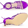 image:imageAllegra K Women Metallic Lace Up Open Toe Strappy Stiletto Heel Sandals  43inch stiletto heels ABS outsole Lace up strappy design Open toe Great for weddings parties datingPurple
