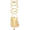 image:imageAllegra K Women Metallic Lace Up Open Toe Strappy Stiletto Heel Sandals  43inch stiletto heels ABS outsole Lace up strappy design Open toe Great for weddings parties datingGold