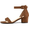 image:imageAllegra K Womens Ankle Strap Block Low Heel Sandal  Casual SandalsBrown