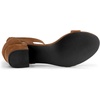 image:imageAllegra K Womens Ankle Strap Block Low Heel Sandal  Casual SandalsBrown