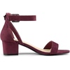 image:imageAllegra K Womens Ankle Strap Block Low Heel Sandal  Casual SandalsBurgundy