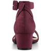image:imageAllegra K Womens Ankle Strap Block Low Heel Sandal  Casual SandalsBurgundy