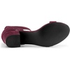 image:imageAllegra K Womens Ankle Strap Block Low Heel Sandal  Casual SandalsBurgundy