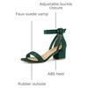 image:imageAllegra K Womens Ankle Strap Block Low Heel Sandal  Casual SandalsGreen