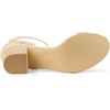 image:imageAllegra K Womens Ankle Strap Block Low Heel Sandal  Casual SandalsIvory White