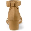 image:imageAllegra K Womens Ankle Strap Block Low Heel Sandal  Casual SandalsKhaki