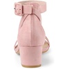 image:imageAllegra K Womens Ankle Strap Block Low Heel Sandal  Casual SandalsLight Pink