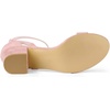 image:imageAllegra K Womens Ankle Strap Block Low Heel Sandal  Casual SandalsLight Pink
