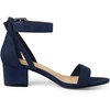 image:imageAllegra K Womens Ankle Strap Block Low Heel Sandal  Casual SandalsNavy Blue
