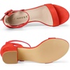 image:imageAllegra K Womens Ankle Strap Block Low Heel Sandal  Casual SandalsOrange