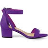 image:imageAllegra K Womens Ankle Strap Block Low Heel Sandal  Casual SandalsPurple