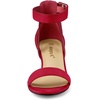 image:imageAllegra K Womens Ankle Strap Block Low Heel Sandal  Casual SandalsRed