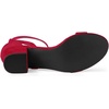 image:imageAllegra K Womens Ankle Strap Block Low Heel Sandal  Casual SandalsRed