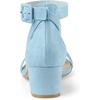 image:imageAllegra K Womens Ankle Strap Block Low Heel Sandal  Casual SandalsSky Blue