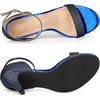 image:imageAllegra K Womens Glitter Ankle Strap Stiletto Heel Sandals  Party SandalsBlack Blue