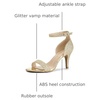 image:imageAllegra K Womens Glitter Ankle Strap Stiletto Heel Sandals  Party SandalsChampagne Gold