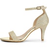 image:imageAllegra K Womens Glitter Ankle Strap Stiletto Heel Sandals  Party SandalsChampagne Gold