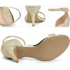image:imageAllegra K Womens Glitter Ankle Strap Stiletto Heel Sandals  Party SandalsGold