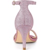 image:imageAllegra K Womens Glitter Ankle Strap Stiletto Heel Sandals  Party SandalsPink